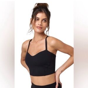 Spiritual Gangster Kelly Crop Top Tank XL Black Crossback Yoga Sports Bra Top